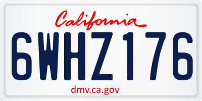CA license plate 6WHZ176