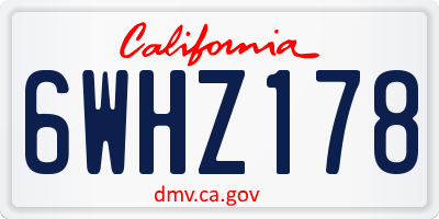 CA license plate 6WHZ178