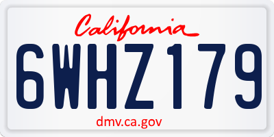 CA license plate 6WHZ179