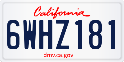 CA license plate 6WHZ181
