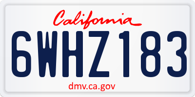CA license plate 6WHZ183