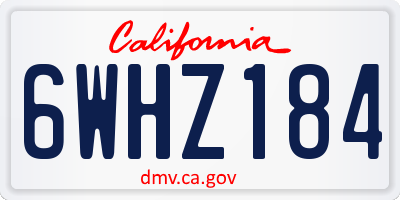 CA license plate 6WHZ184