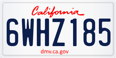 CA license plate 6WHZ185