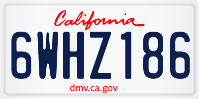 CA license plate 6WHZ186