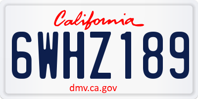 CA license plate 6WHZ189
