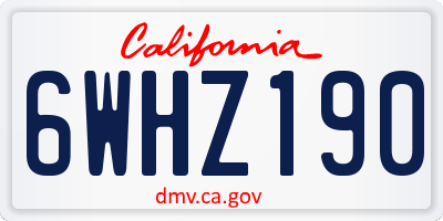 CA license plate 6WHZ190