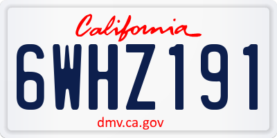CA license plate 6WHZ191
