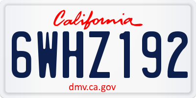 CA license plate 6WHZ192