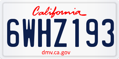 CA license plate 6WHZ193