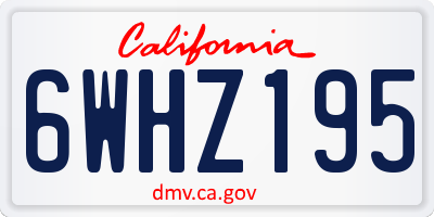 CA license plate 6WHZ195