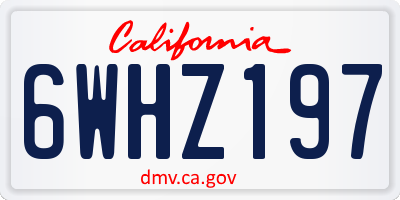 CA license plate 6WHZ197