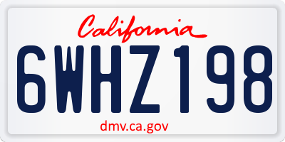 CA license plate 6WHZ198