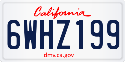 CA license plate 6WHZ199