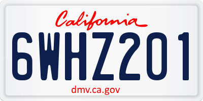 CA license plate 6WHZ201