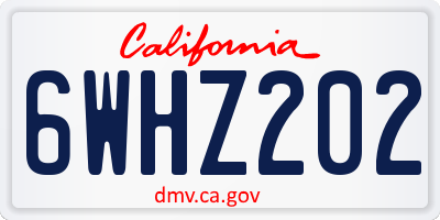 CA license plate 6WHZ202