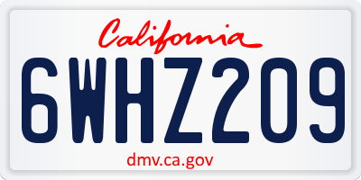 CA license plate 6WHZ209