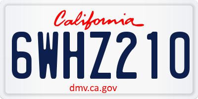 CA license plate 6WHZ210