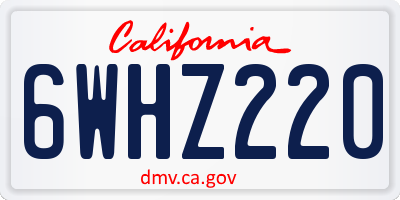 CA license plate 6WHZ220