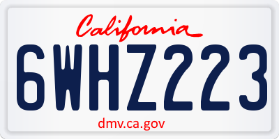 CA license plate 6WHZ223