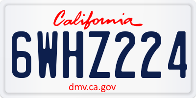 CA license plate 6WHZ224