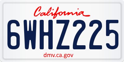 CA license plate 6WHZ225