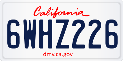CA license plate 6WHZ226