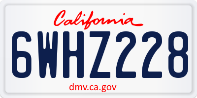 CA license plate 6WHZ228