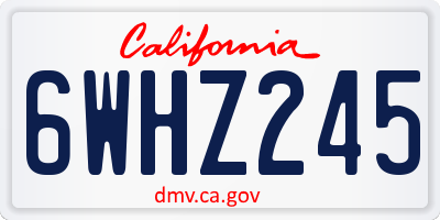 CA license plate 6WHZ245