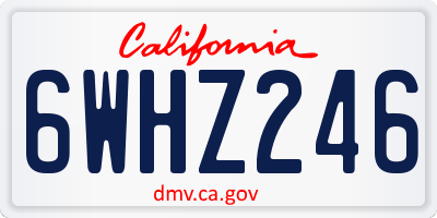CA license plate 6WHZ246