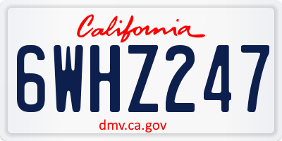 CA license plate 6WHZ247