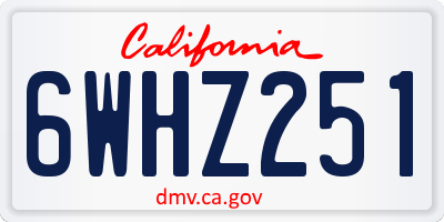 CA license plate 6WHZ251