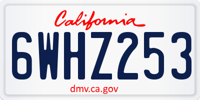 CA license plate 6WHZ253