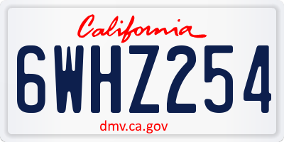 CA license plate 6WHZ254