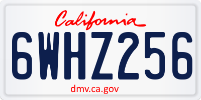 CA license plate 6WHZ256