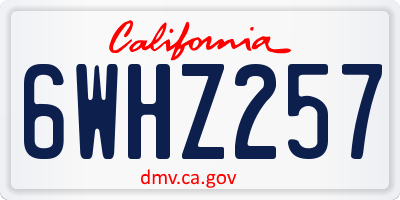 CA license plate 6WHZ257