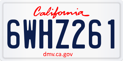 CA license plate 6WHZ261