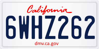 CA license plate 6WHZ262