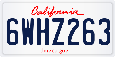 CA license plate 6WHZ263