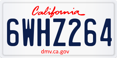 CA license plate 6WHZ264