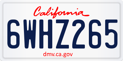 CA license plate 6WHZ265