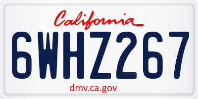 CA license plate 6WHZ267