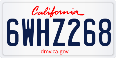 CA license plate 6WHZ268