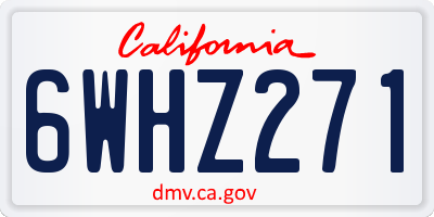 CA license plate 6WHZ271