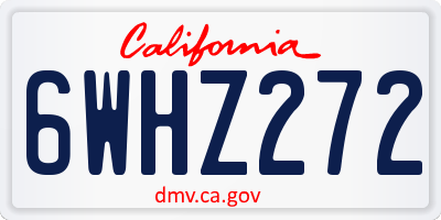 CA license plate 6WHZ272