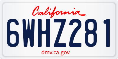CA license plate 6WHZ281