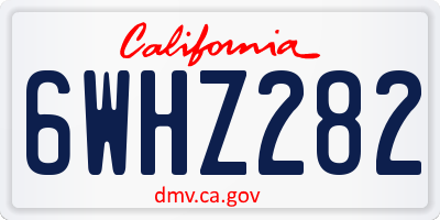 CA license plate 6WHZ282