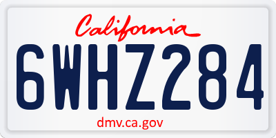 CA license plate 6WHZ284