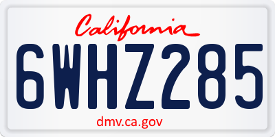 CA license plate 6WHZ285