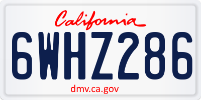 CA license plate 6WHZ286