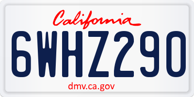 CA license plate 6WHZ290